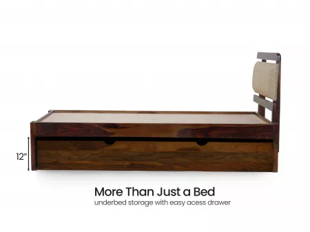 Belle Solid Wood Single Bed with Storage