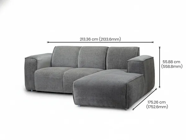 Cosmos L Shaped Sofa in Grey Color