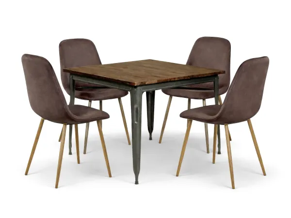 Daisy 4 Seater Dining Table with Joey Brown Chair
