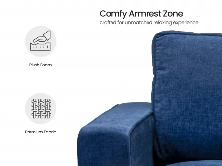 Daisy Upholstered L Shaped Sofa in Blue Color