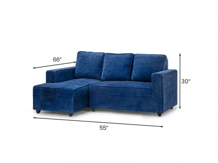 Daisy Upholstered L Shaped Sofa in Blue Color