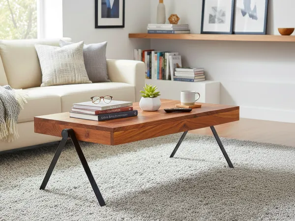 Diana Centre Table with Metal Frame and Wooden Top