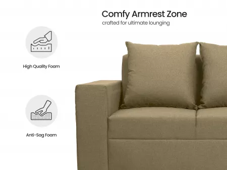 Hugo Upholstered 3 Seater Sofa in Beige Color