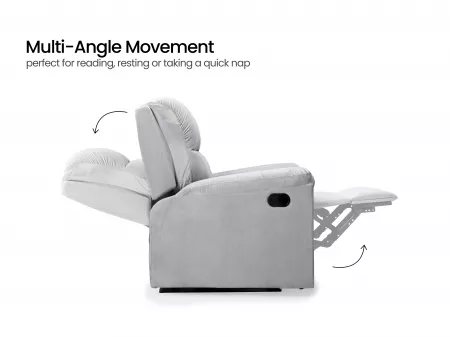 Erica Fabric Recliner in Grey Color