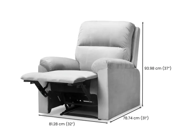 Erica Fabric Recliner in Grey Color