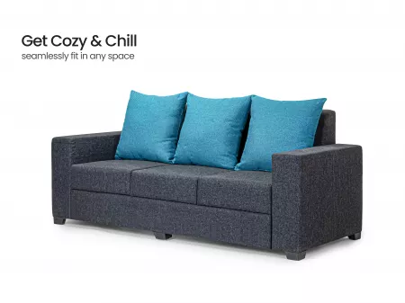 Hugo Upholstered 3 Seater Sofa in Livid Color