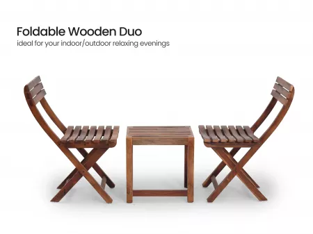 Nico Set of 2 Solid Wood Chairs and 2 Stools