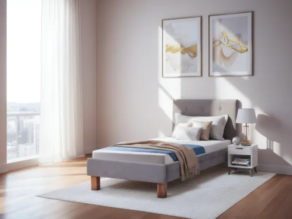 Soho Upholstered Single Bed with 4 Inches Mattress