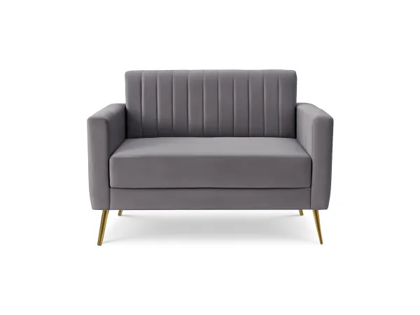 Tulip Upholstered 2 Seater Sofa in Grey Color