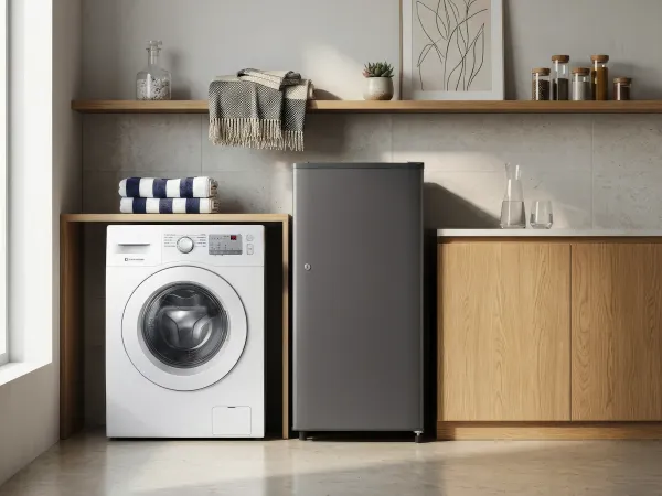 Fridge and Front Load Washing Machine Combo