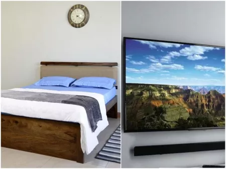 Belle Queen Bed and LED TV