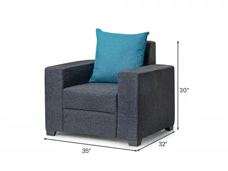 Hugo Upholstered Single Seater Sofa in Livid Color